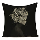 Axyaa Retro Art Woman Abstract Linen Cushion Cover Decorative Throw Pillow