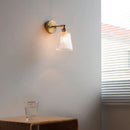 Axyaa Nordic Glass LED Wall Light with Switch, Pure Copper, Bedroom Living Room Stair Lamp