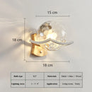 Axyaa Nordic Moon Wood Glass Wall Sconce White Black Gold LED Light