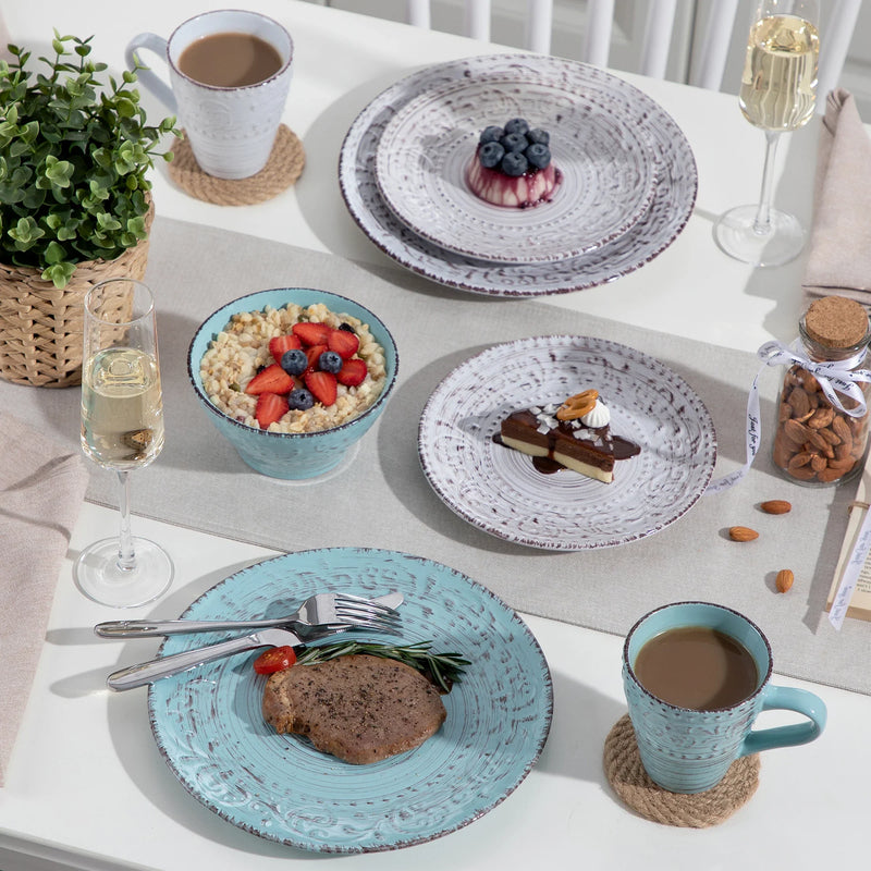 Axya VANCASSO VINE Stoneware Dinnerware Set for 12 - 16/32/48 Pcs