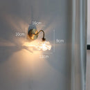 Axyaa Flower Glass Copper Wall Sconce LED Light Pull Chain Switch Nordic Wandlamp