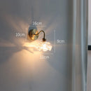Axyaa Flower Glass Copper Wall Sconce LED Light with Pull Chain Switch