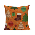 Axyaa Merry Christmas Decor Pillow Cover Set 45x45cm Linen Noel Cushion Cases