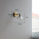 Axyaa Gray Glass LED Bathroom Mirror Light Copper Nordic Wall Sconce