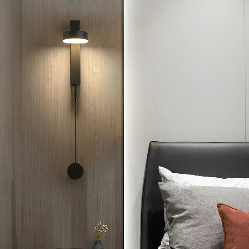 Axxya 9W LED Indoor Wall Sconce Golden Modern Rotation Dimmer Switch Lighting