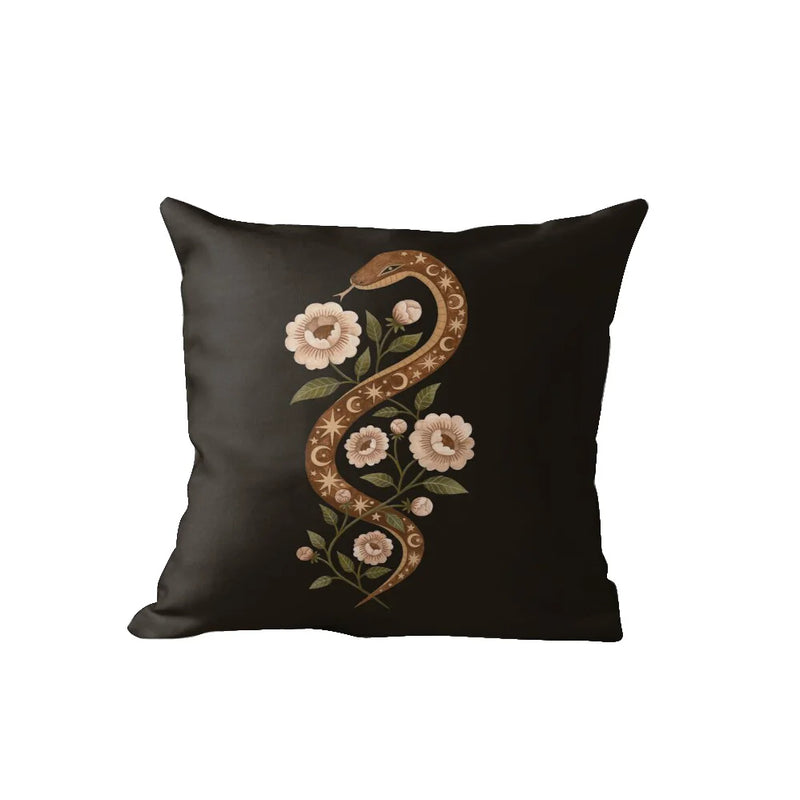 Nordic Cushion Cover 18x18 Black Double Side Printed Pillow Cover for Living Room Sofa by Axyaa