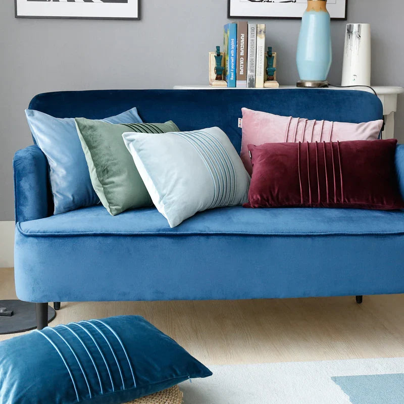 Axyaa Velvet Cushion Cover in Pink Blue Green Purple – 30x50cm
