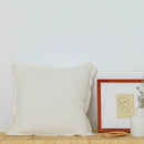 Axyaa Fringed Cotton Linen Cushion Cover 50x50cm Solid Pillow for Home Decor
