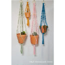 Boho Macrame Plant Hanger Tapestry | Extra Long Net Pocket for Indoor Plants by Axyaa