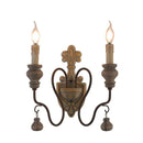 Axyaa Rustic Iron Wood Wall Sconce Retro Decor Industrial Loft Lamp