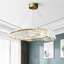 Axyaa Crystal Ring Chandelier: Modern Living Room Hanging Light