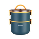 Axyaa Round Bento Box: Double Layer Lunch Container for Adults & Kids, Leak-Proof Tableware