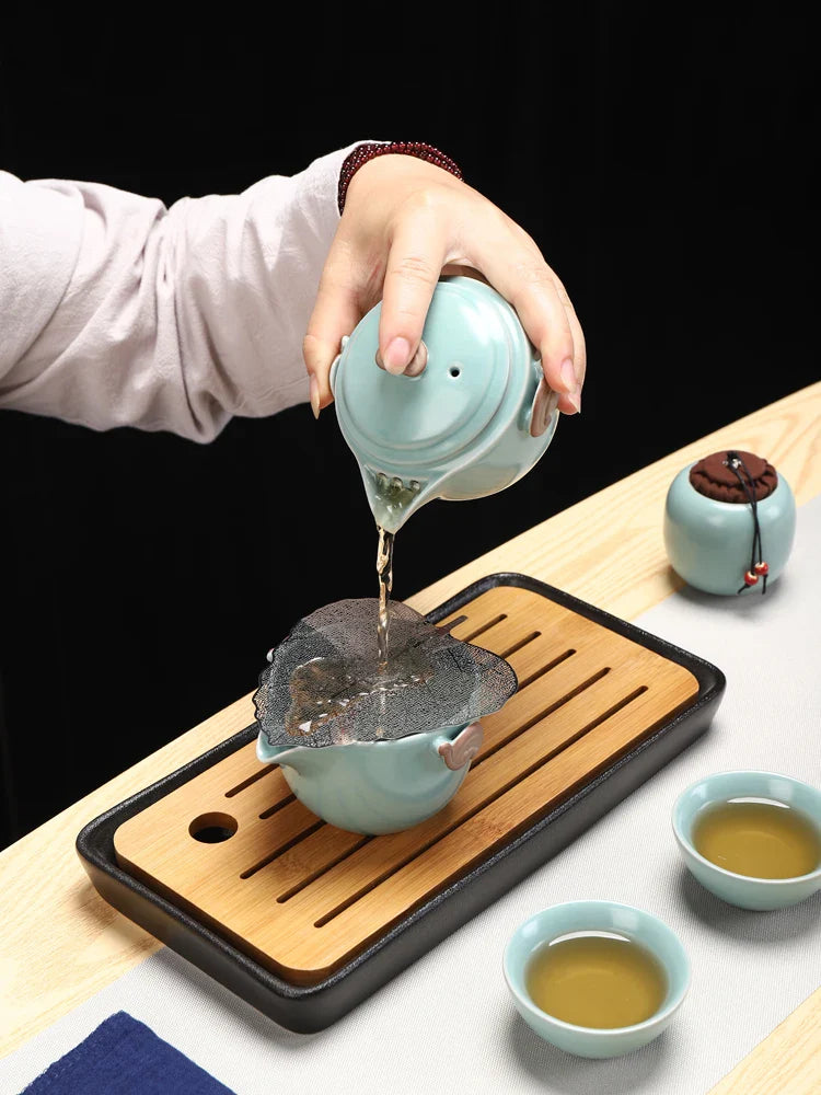 Axya Ceramic Kung Fu Tea Set Portable Travel Kit