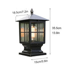 Axyaa Outdoor E27 Pole Light Pillar Lantern with Clear Glass Shade