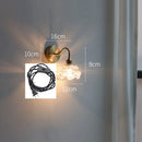 Axyaa Flower Glass Copper Wall Sconce LED Light with Pull Chain Switch