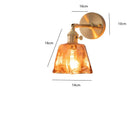 Axyaa Amber Glass Wall Lamp Switch, Modern Copper LED Wall Light for Home, Bedroom, Living Room