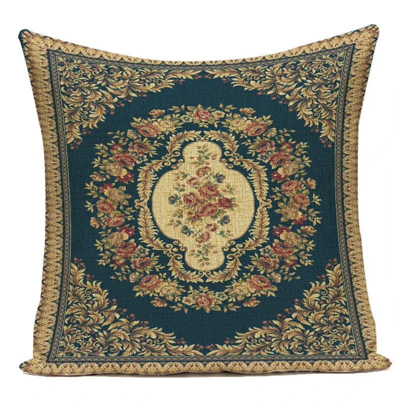 Axyaa Moroccan Mandala Linen Cushion Covers for Vintage Home Decor