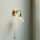 Axyaa Glass LED Mirror Light Pull Chain Switch Wall Sconce Luminaria