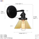 Axyaa Glass Ball Industrial Wall Sconce Black Loft Hallway Stair Bathroom Mirror Light