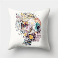 Axyaa Halloween Floral Skull Print Cushion Cover - Nordic Style 45X45CM