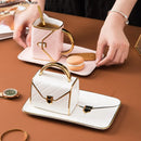 Axya Home Ceramic Coffee Cup Saucer Set - Bag Shape Mug, Breakfast Dessert Plate