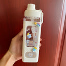 Axyaa Kawaii Shaker Water Bottle with Straw Sticker  ]];