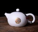 Axyaa White Matte Ceramic Tea pot 180ml-Kung Fu Teapot