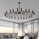 Axyaa Large Black Chandelier for Living Room Foyer Hotel, Post Modern Industrial Lighting