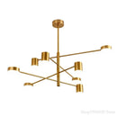 Axyaa Modern Led Chandelier: Gold/Black Living Room Lighting Fixture