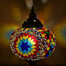 Axyaa Vintage Mosaic Glass Table Lamp Handcrafted Art Deco Bedside Night Light