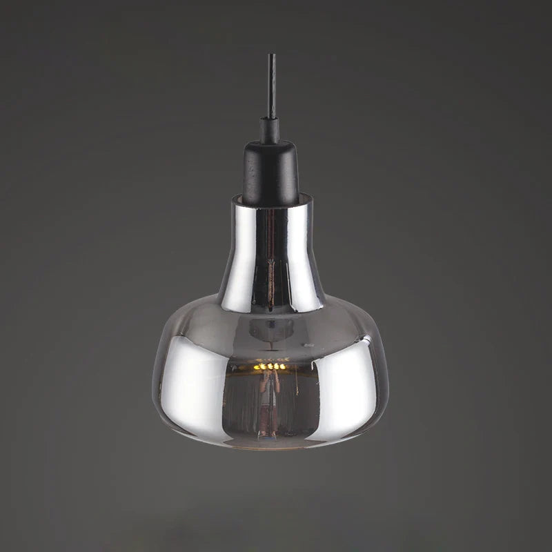 Axyaa Smoke Glass Pendant Light for Dining Bedroom Mall Kitchen Island Industrial Decor