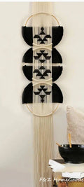Axyaa Mandala Style Wooden Round Cotton Wall Decoration Macrame Tapestry