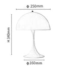 Axya Panthella Table Lamp with Acrylic Dome Shade & E27 LED Bulb