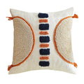 Axyaa Striped Tufted Cushion Cover in Orange Navy for Home Sofa Couch Bed Decor