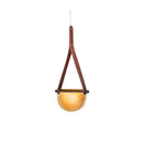 Axya Handmade Leather Glass Pendant Lamp for Room, Restaurant, and Bedroom