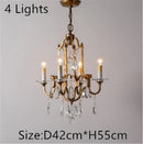 Axyaa Loft Iron Crystal Chandelier - LED Candle Light for Indoor Living and Dining Rooms