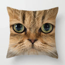 Axyaa Cat Face Print Throw Pillow Cover for Home Sofa Decor