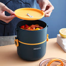 Axyaa Round Bento Box: Double Layer Lunch Container for Adults & Kids, Leak-Proof Tableware