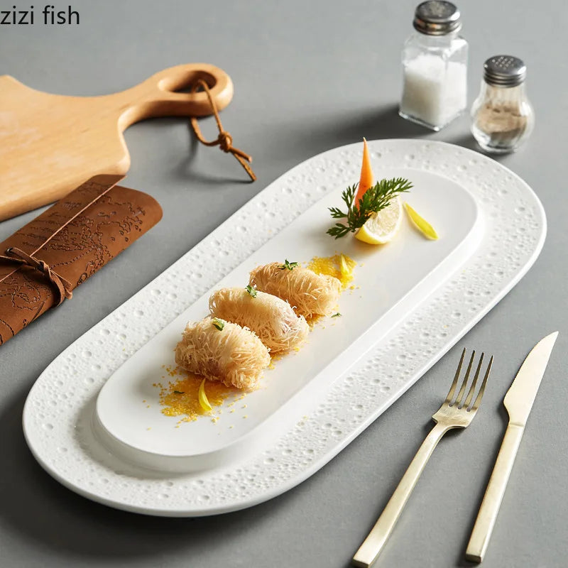 Axya Ceramic Snack Plate Set for Dining Table and Sushi Serving
