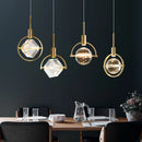 Axyaa Modern Luxury Crystal Chandelier: Nordic Round Single Head Pendant for Home and Bar