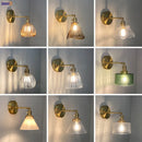 Nordic Brass Wall Lamp Small Copper Glass LED Wall Sconce – Axyaa
