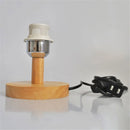 Axyaa Wooden Base Table Lamp Holder with On/Off Switch