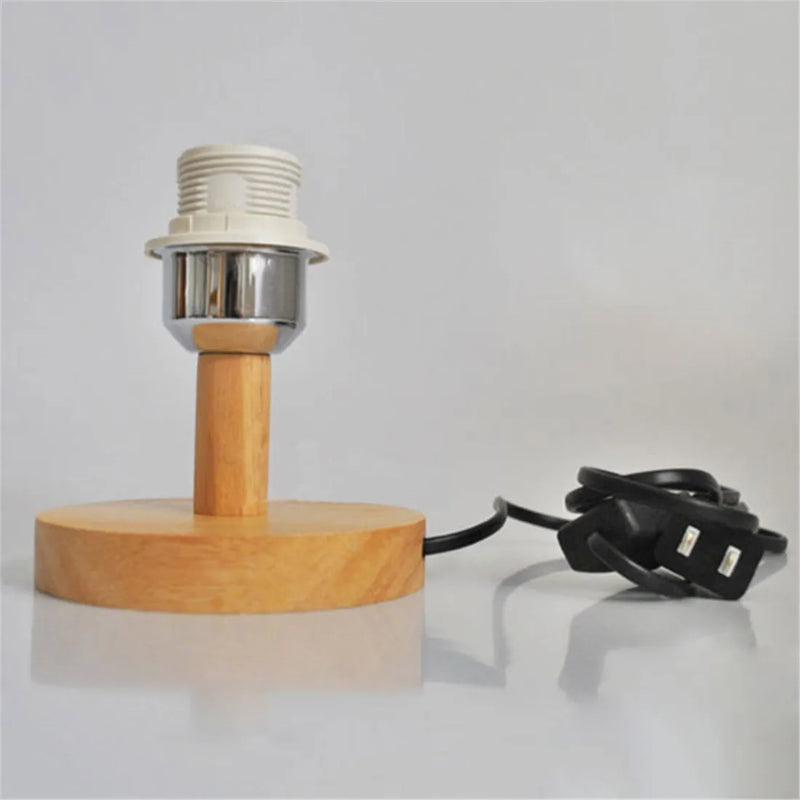 Axyaa Wooden Base Table Lamp Holder with On/Off Switch