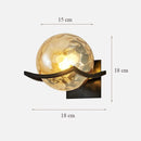 Axyaa Moon Glass Wall Lamp: Modern Bedroom LED Sconce, White/Black/Gold Interior Decoration