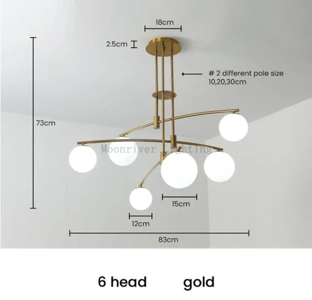 Axyaa Nordic Magic Bean Chandelier, Modern Simple Creative Lighting for Living Room
