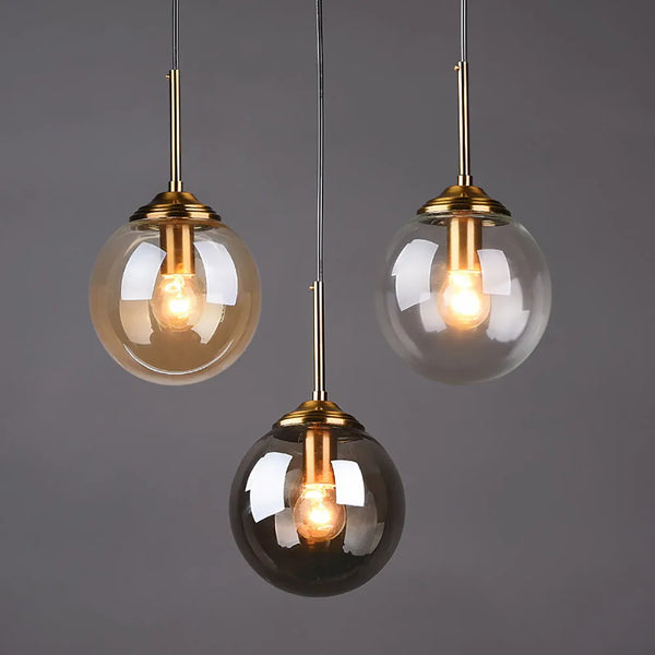 Axyaa Glass Ball Pendant Lights for Bar, Restaurant, Bedroom, and Modern Lighting