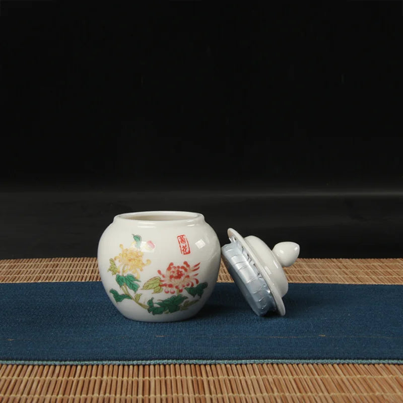 Axya Ceramic Tea Cans: Elegant Kitchen & Desktop Storage Jars for Condiments, Candy, Fruit.