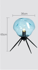 Axyaa Nordic Glass Table Light: Colorful Metal Lamp for Bedroom & Study