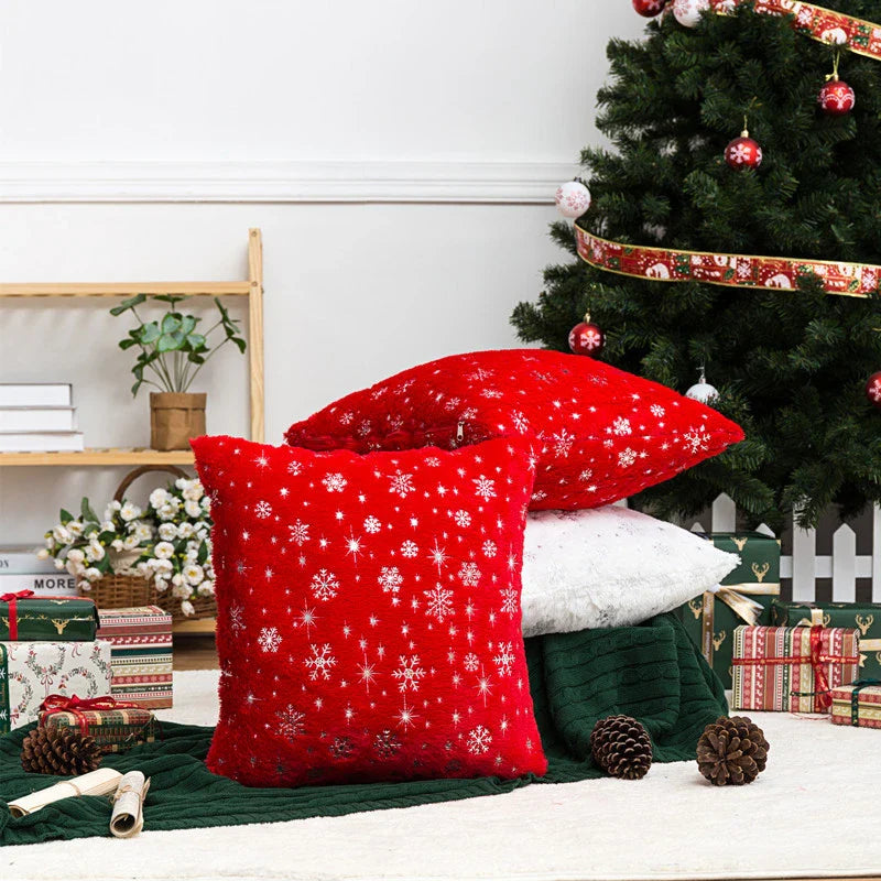 Axyaa Christmas Pillow: 18x18 Nordic Home Decorative Plush Cushion