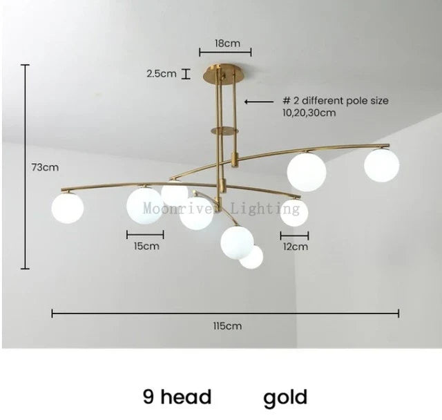 Axyaa Nordic Magic Bean Chandelier, Modern Simple Creative Lighting for Living Room